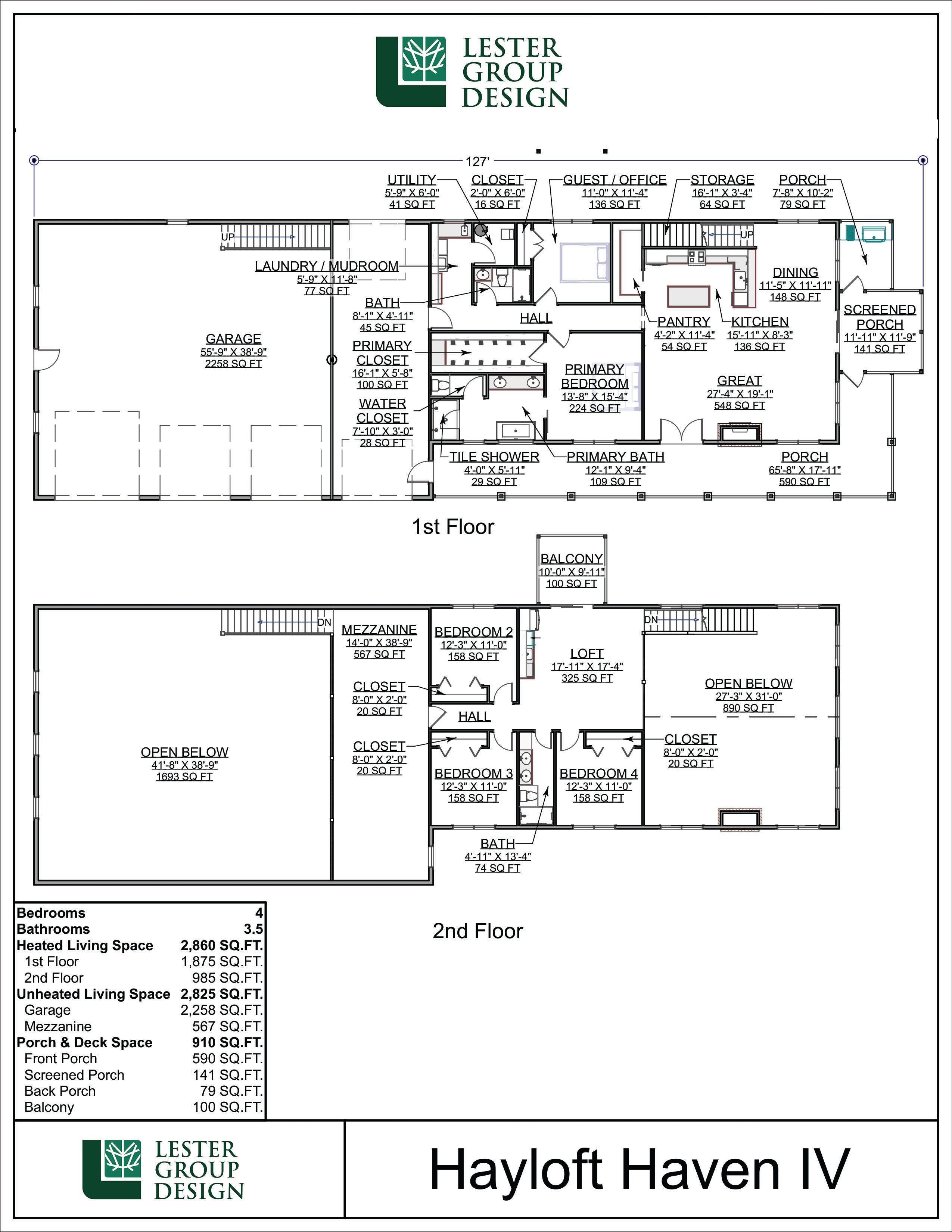 Floor Plan for Hayloft Haven IV