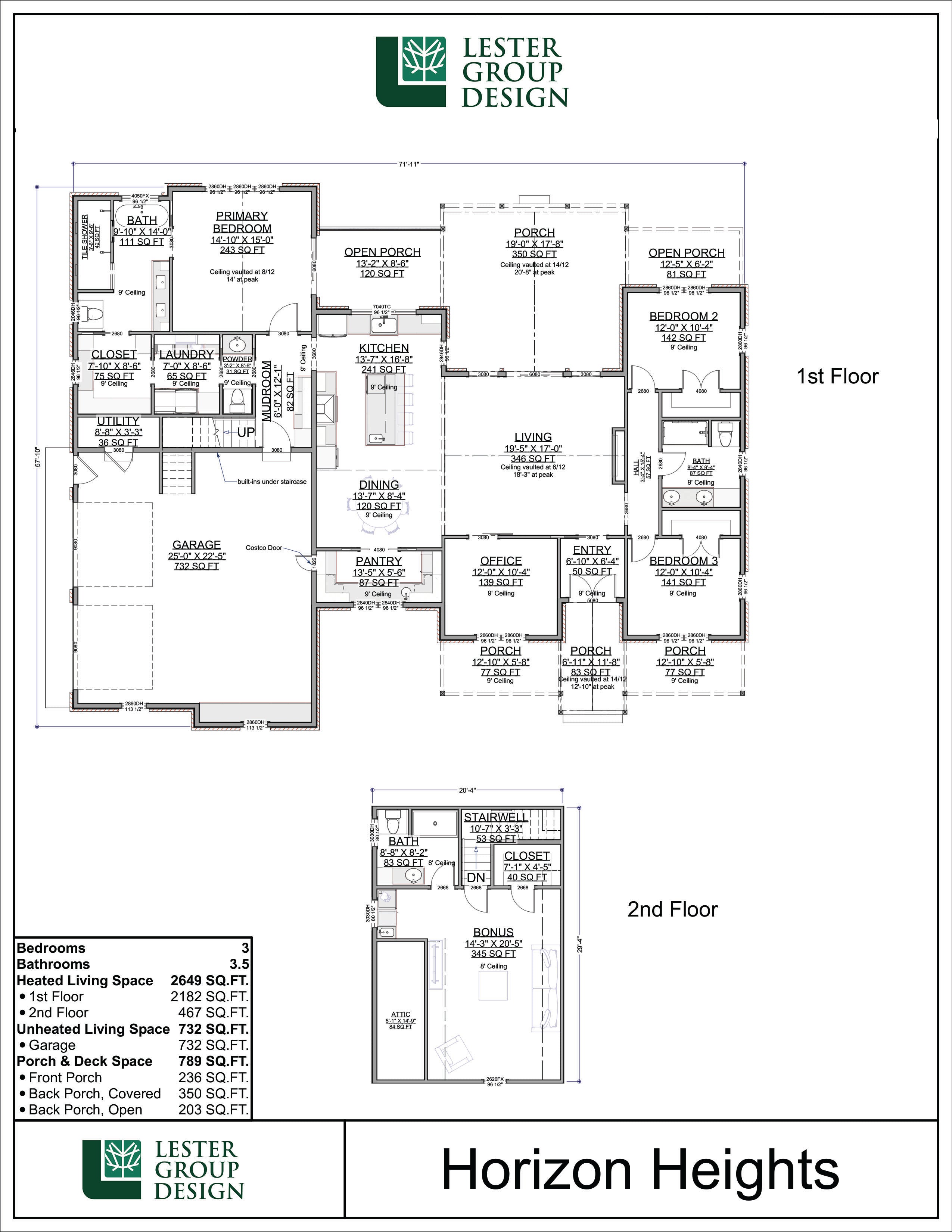 Floor Plan for Horizon Heights