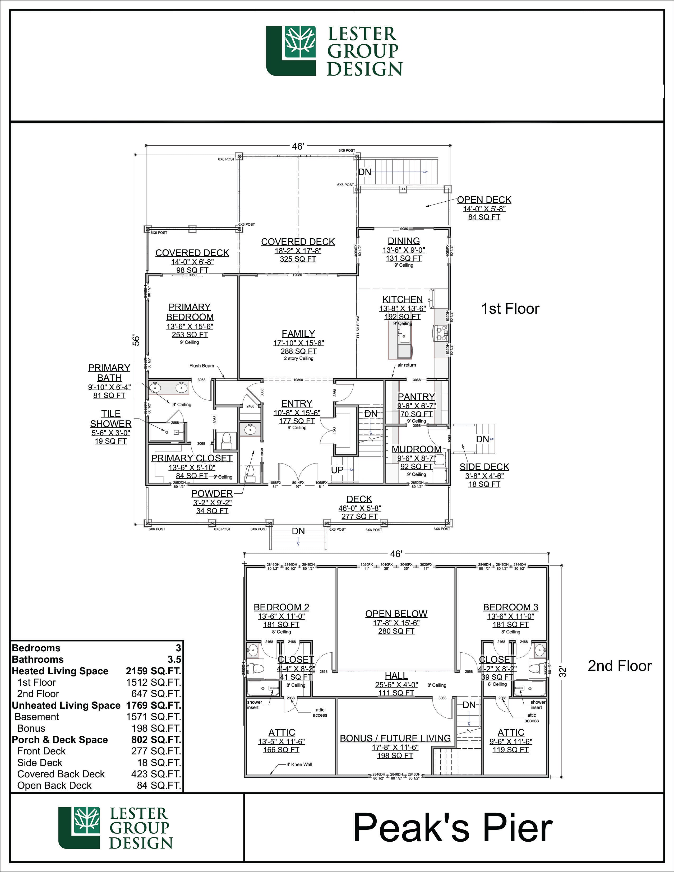 Floor Plan for Peak's Pier