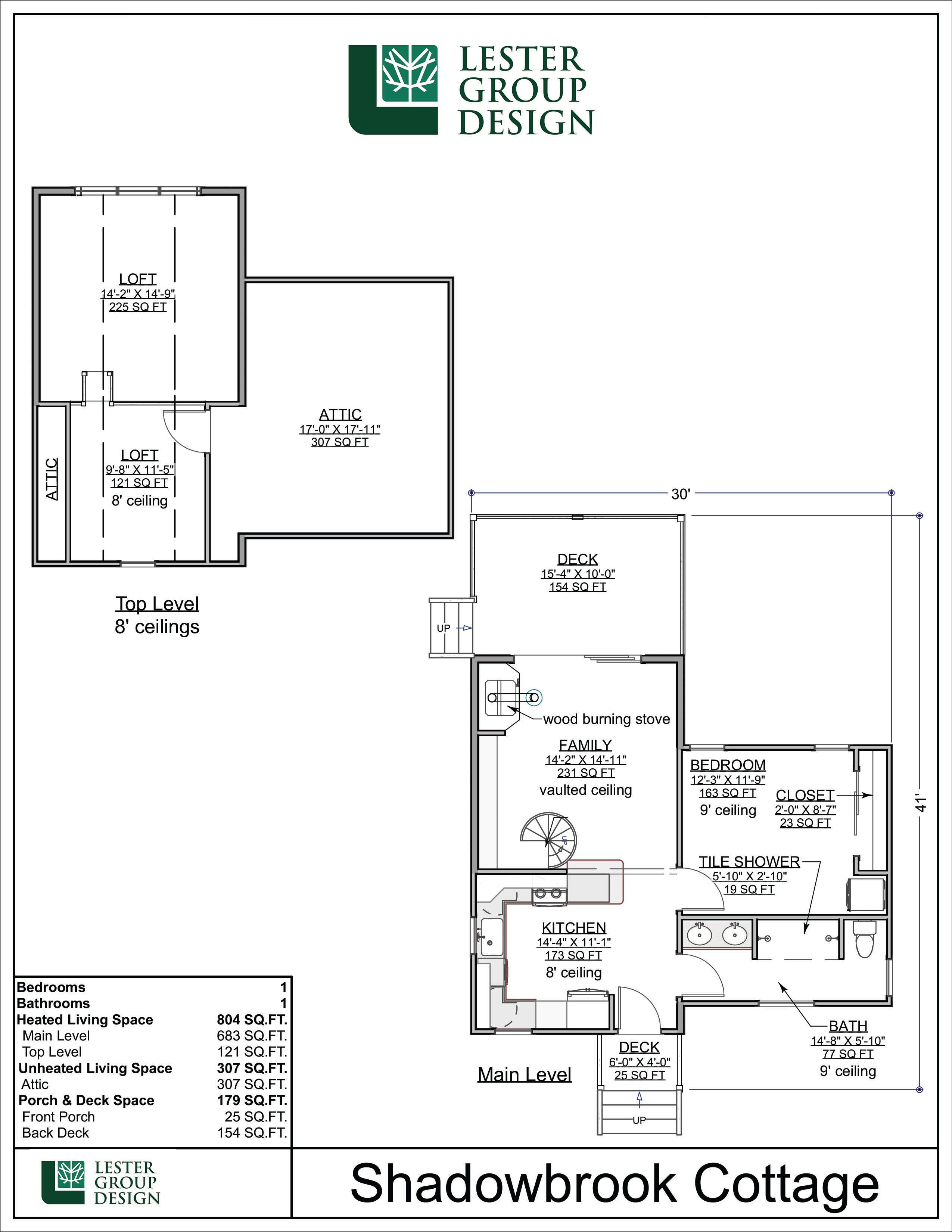 Floor Plan for Shadowbrook Cottage