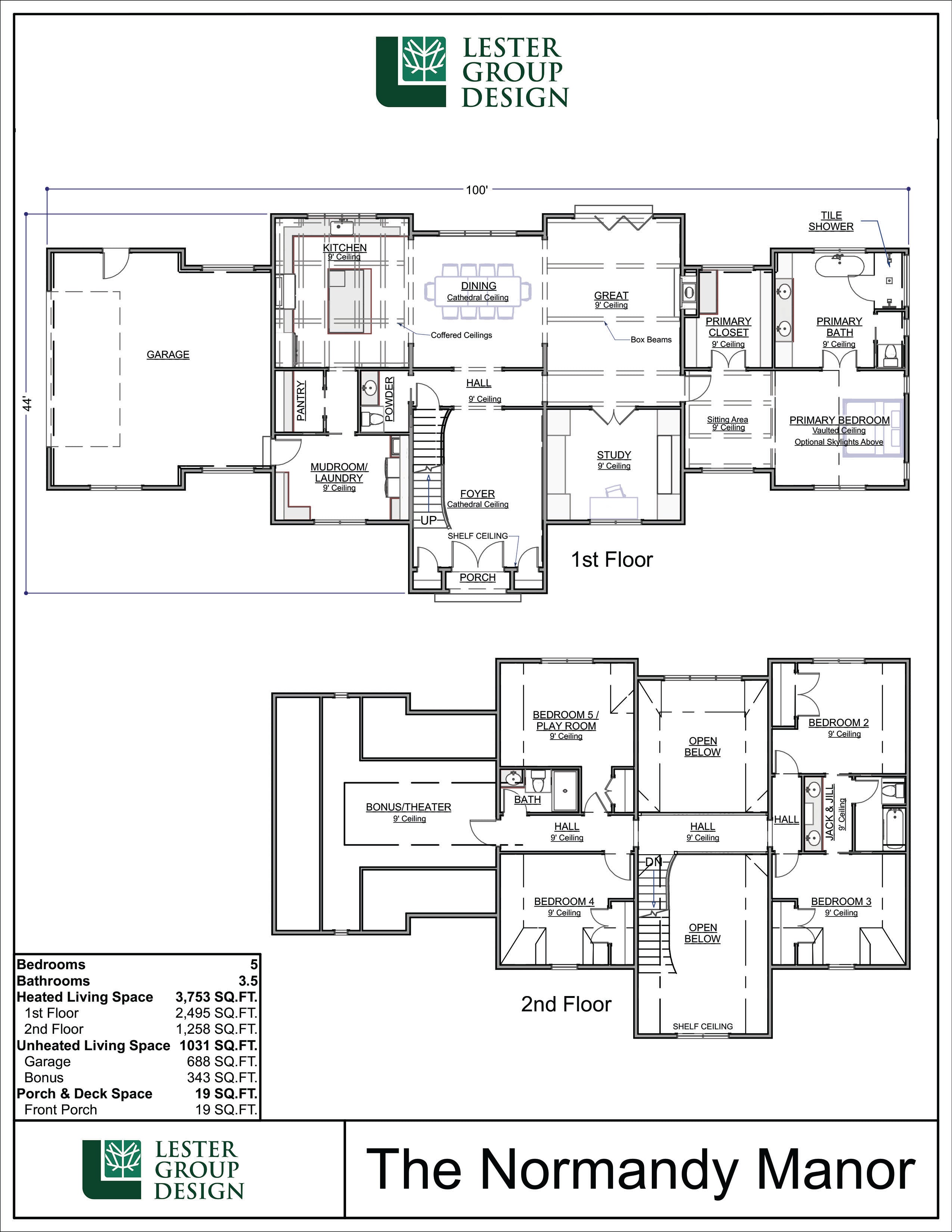 Floor Plan for Normandy Manor